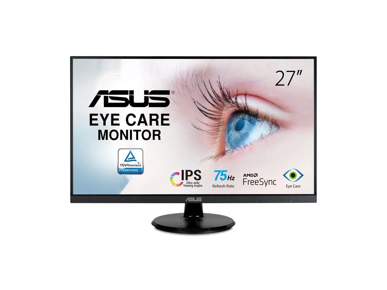 ASUS 27 inch Full HD 75Hz IPS with AMD FreeSync (Adaptive-sync) and Built-in Speakers Low Blue Light and Flicker Free Computer Monitor for both work and casual gaming VA27DQQ