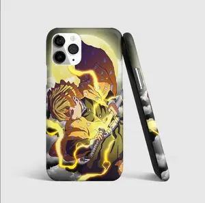 Lightning Anime Boy Phone Case, Thunder Aura Warrior Aesthetic iPhone Case, Yellow Electric Power Manga Style Cover, Cool Otaku Gift, Shockproof Protective Case, Anime Streetwear Vibe