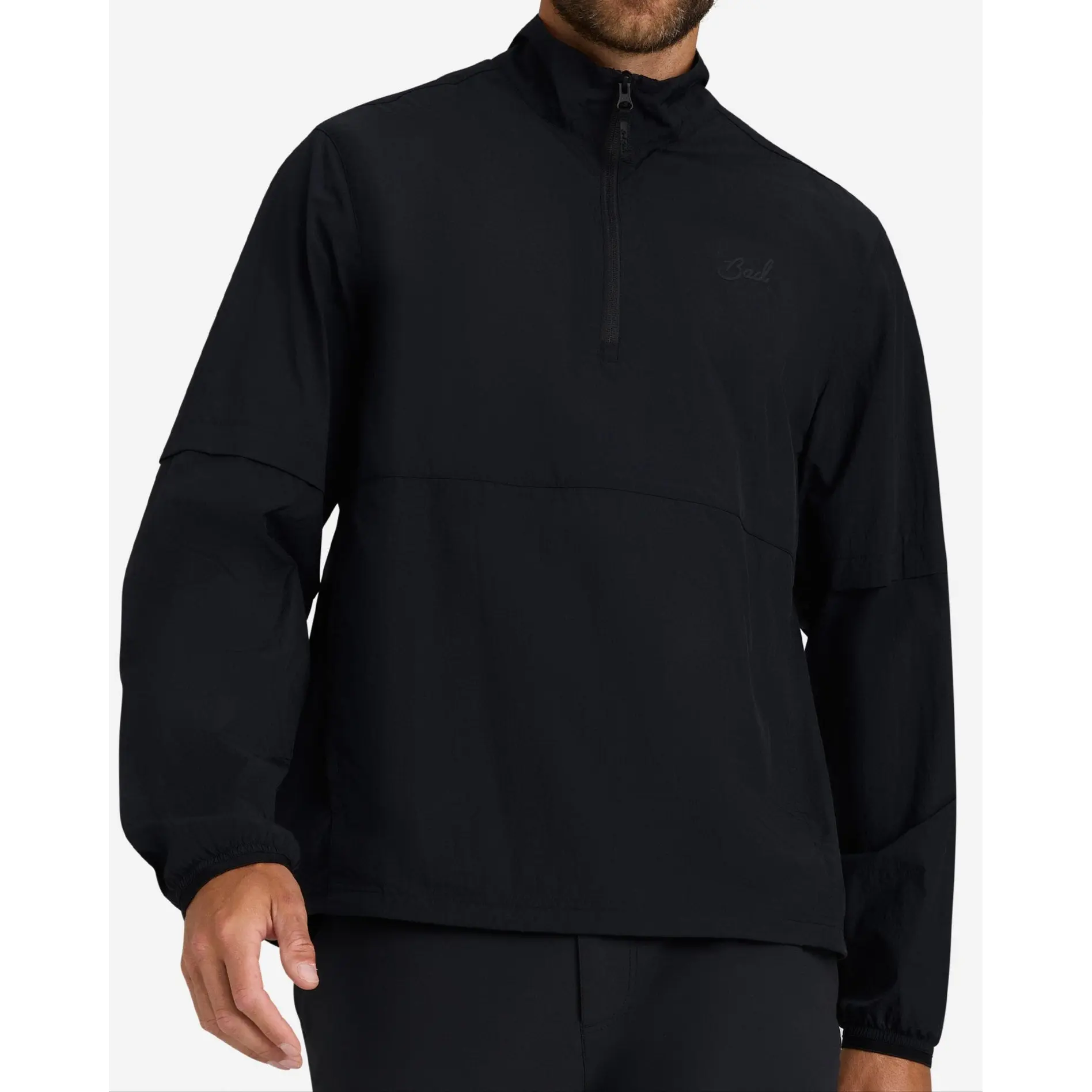 Bad Birdie Vortex Men's Long Sleeve Packable Anorak Windbreaker - Recycled Nylon, Dual Storage & Packability System, Kangaroo Hand Pocket, Mesh Venting, Adjustable Hem, Elastic, All Seasons, Custom Bad Birdie Branding