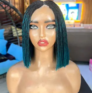 Short Twist Wig - Black Color, Straight Hair, Natural Look, Perfect for All Seasons