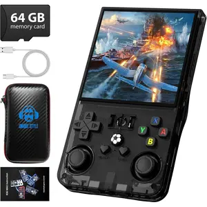 R36MAX Retro Handheld Game Console, 4.0 Inch 720x720 IPS Screen, 64GB Built-in 18,000+ Classic Game, Portable Hand Held Open Source Linux System, 4000mAh Battery Retro Gaming Console(Black 64GB)