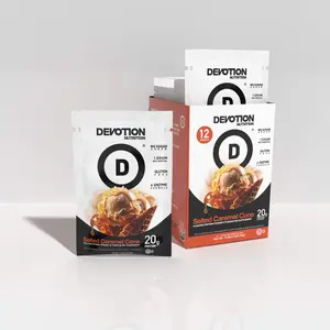 Devotion Nutrition Salted Caramel Cone Flavor Protein Powder 12-Pack - Gluten Free, Keto Friendly, No Added Sugars | 1g MCT | 20g Whey & Micellar Protein