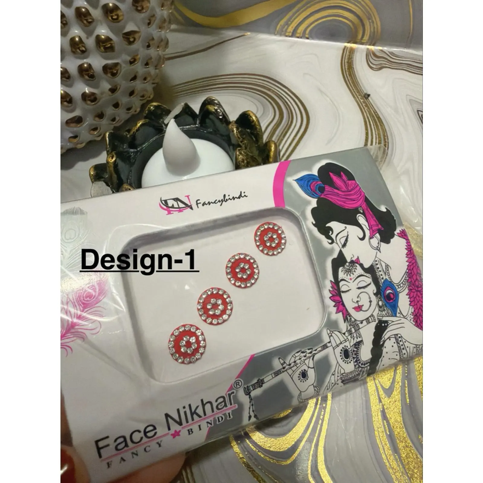 Stone Work Velvet Bindi for Women Fancy Bindi