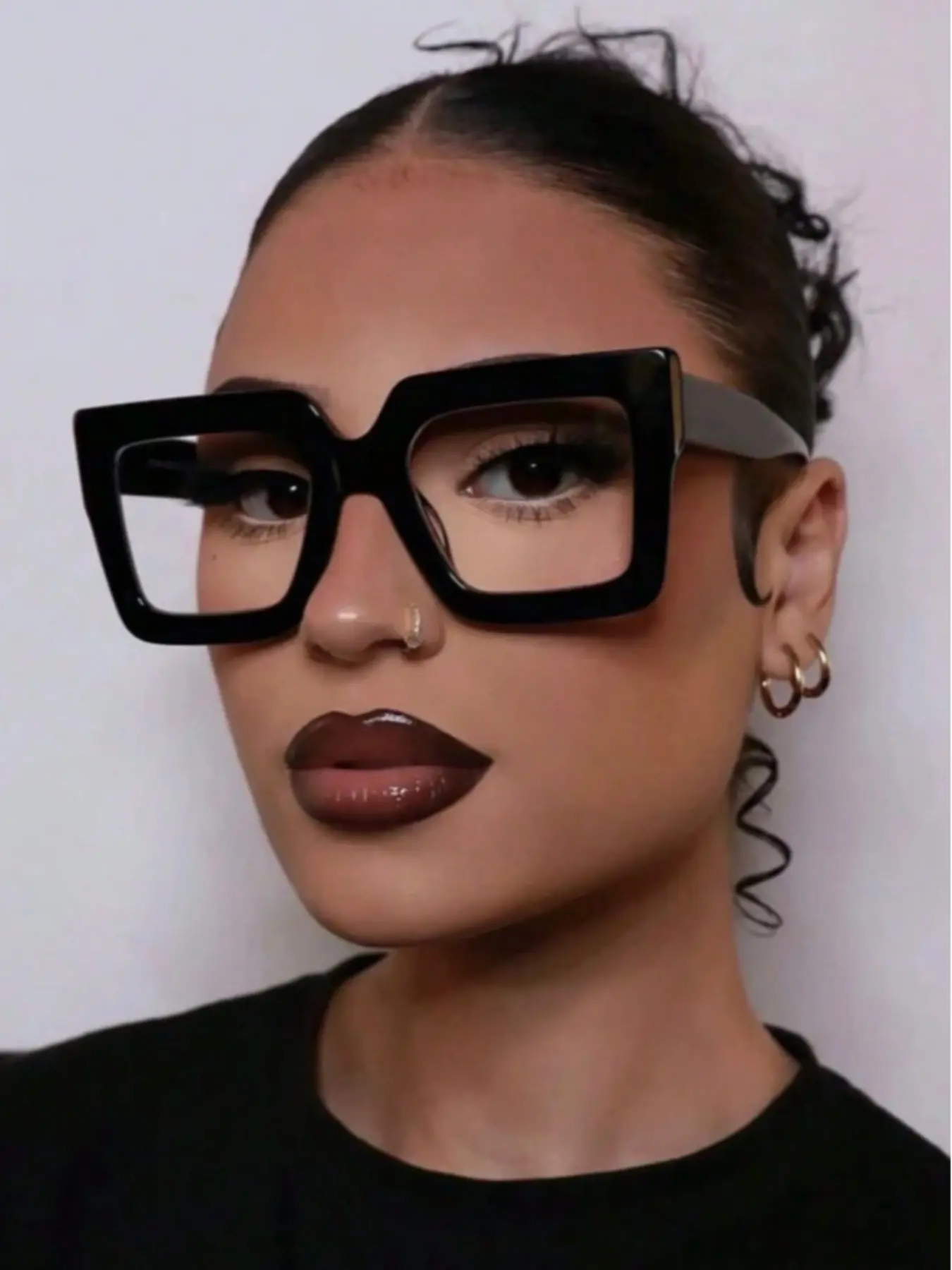 Unisex Fashionable Large Frame Glasses, Versatile Plain Design, Perfect for Daily Wear, Stylish Decorative Eyewear for Men and Women