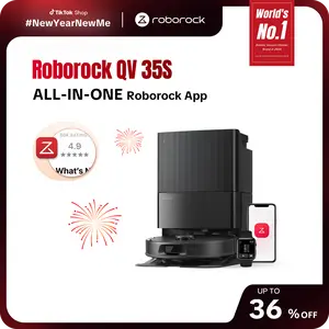 Roborock Qrevo Series Robot Vacuum and Mop, 10,000Pa suction, Self-Drying, Auto Mop Washing, Self-Emptying & Refilling, 10mm Mop Lifting, Smart Obstacle Avoidance (QV 35S) #TikTokShopJumpstartSale