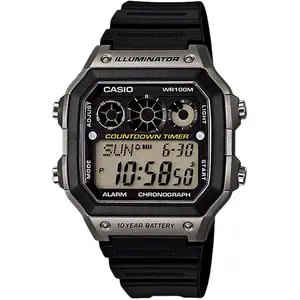 Casio Men’s Digital Illuminator Black and Grey Digital Watch - AE-1300WH-8AV