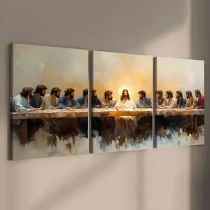 Last Supper Set of 3 The Last Supper Wall Art, Last Supper Poster, Last Supper Print Poster, Jesus Painting Biblical Art Work