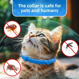Natural Essential Oil Cat Flea Collar Tick Repellent Waterproof Adjustable Pet Collar for Kitten Small Dogs Pest Control Safe for Pets and Humans