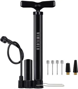 Bicycle Pump, Bike Floor Pump with Gauge Inflator for Presta and Schrader Valve Portable Tire Pumps for Ball Bike Pumps
