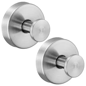 Two-piece cup hooks for shower; heavy-duty wreath hangers suitable for front doors; waterproof shower hooks designed for indoor use; no-drill installation towel hooks ideal for bathrooms, kitchens, glass doors, and windows (set of 2, brushed gold finish)