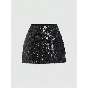 Elegant women's sequined short skirt, autumn and winter fashion, including safety pants, perfect for parties, fashionable half body dressRAIMENTRY