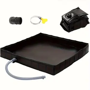 Portable foldable shower tray with drain hose-outdoor shower base, suitable for RV, camping, home use-easy to set up and store, no electricity required, portable shower, camping necessities, compact design, lightweight design, Home