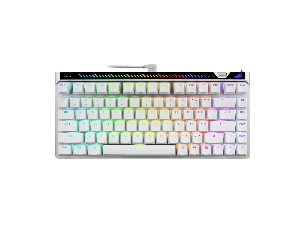 ASUS ROG Falchion Ace 75 HE Wired Analog/Hall Effect Gaming Keyboard 75% TKL, USB, Hot Swappable HFX V2X Magnetic Switch, Rapid Trigger, 8KHz Polling, PBT Keycap, Carry Case, Web-based Config - White