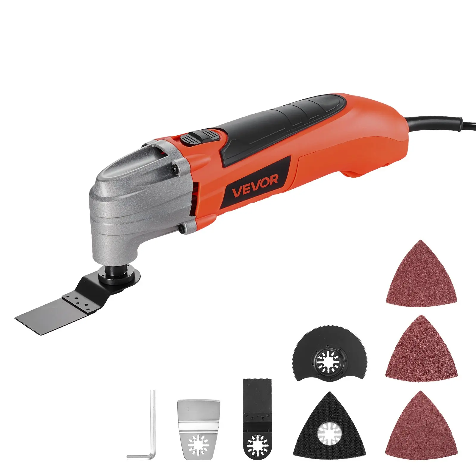 VEVOR Oscillating Tool Multitool, 2.2Amps 22,000 OPM Electric Oscillating Multi Tool Kit Corded with 2.8 °   Oscillating Angle, 7PCS Saw Accessories for Cutting, Scraping, Sanding, Floor Stripping