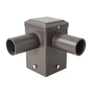 4-Inch Square Pole Tenon Adapter with 2 Horizontal 2-3/8” O.D. Tenons (90°)