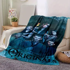 The Vampire Diaries TV Series Themed Print Plush Blanket - Soft flannel, warm all year round, a must-have for home, office, and travel