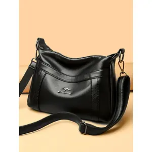 Kangaroo Genuine Goods One Shoulder Genuine Leather Crossbody Bag for Middle-Aged People
