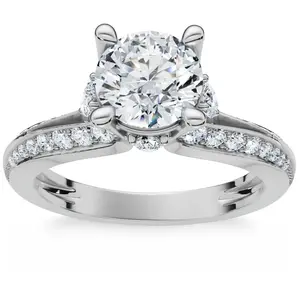 F/VS 1.40Ct Diamond Engagement Ring 14k Gold Lab Grown