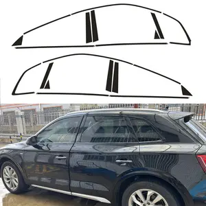 Glossy Black Chrome Delete Window Trims sticker For Audi Q5 80A 2018-2024