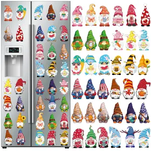 Magnetic Gnomes Stickers Cute Gnome Decor Summer Holiday Fridge Magnets Stickers Gnomes Decorations Seasonal Gnome Magnetic Decorations for Home Kitchen Locker Garage Door Car Fridge Mailbox