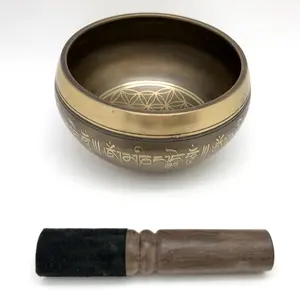 5 Metal Singing Bowl Flower of Life Mantra