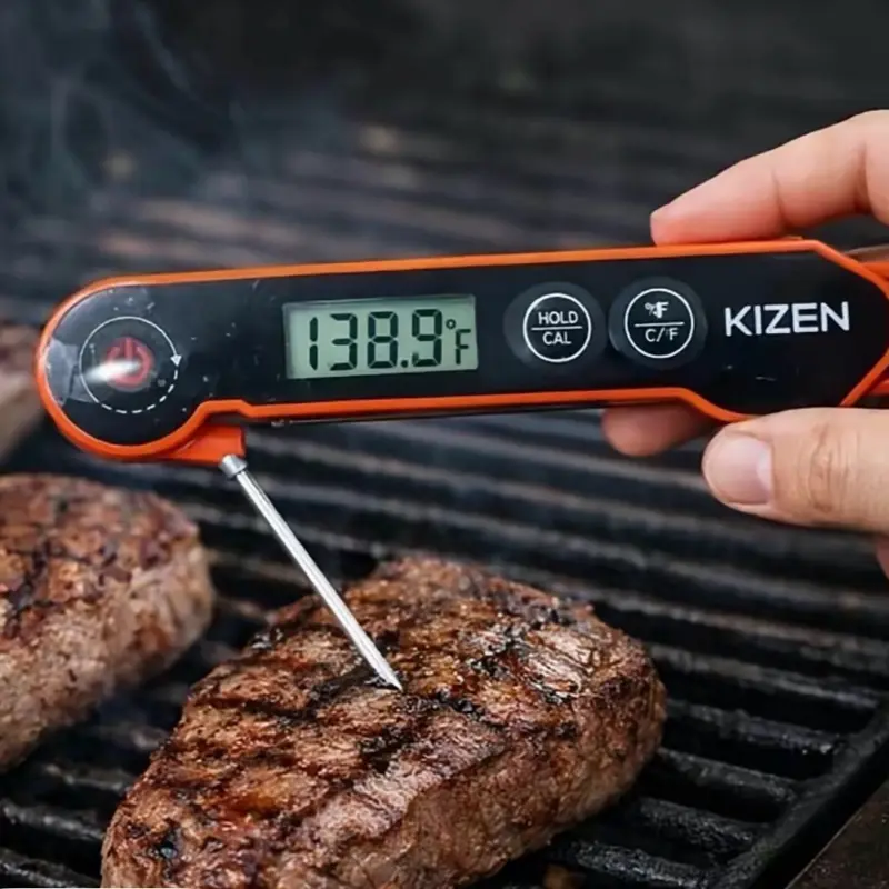 izen Digital Waterproof Instant Read Meat Thermometer with Battery Included