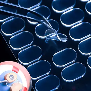 90 count Double Sided Sticky Dots Clear, 0.31" x 0.51", Removable Adhesive Putty/Poster Putty, Sticky Tack, Glue Adhesive Dots for DIY-Wall  Crafts-Poster Decoration-Balloons-Festival Party