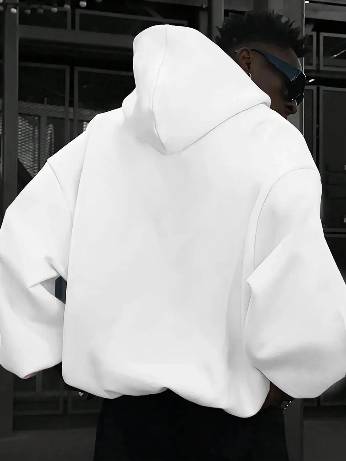 Unisex Oversize Loose Baggy Long Sleeve Hooded Sweatshirt, Thick Fabric Drop Shoulder Pullover with Kangaroo Pocket, Winter Warm Essential, Street Style, Sporty, Casual, Plain, Multiple Colors Available, Oversized