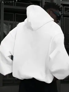 Unisex Loose Baggy Long Sleeve Hooded Sweatshirt, Thick Drop Shoulder Pullover with Kangaroo Pocket, Winter Warm Essential, Street Style, Sporty, Casual, Plain, Multiple Colors Available