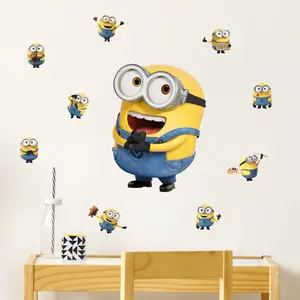 Minions Bob Wall Decal Set - Officially Licensed 15-Inch Decal with 9 Mini Stickers for Easy Application and Removable Vinyl Material