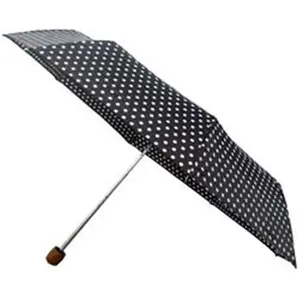 212 MAIN Personal Supermini Umbrella - Black Polka Dot Print, Personal Umbrella for Rain Protection