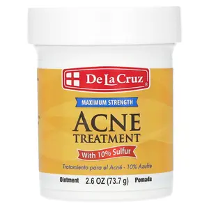 De La Cruz Acne Treatment Ointment with 10% Sulfur, Maximum Strength, 2.6 oz (73.7 g) | HSA/FSA Eligible
