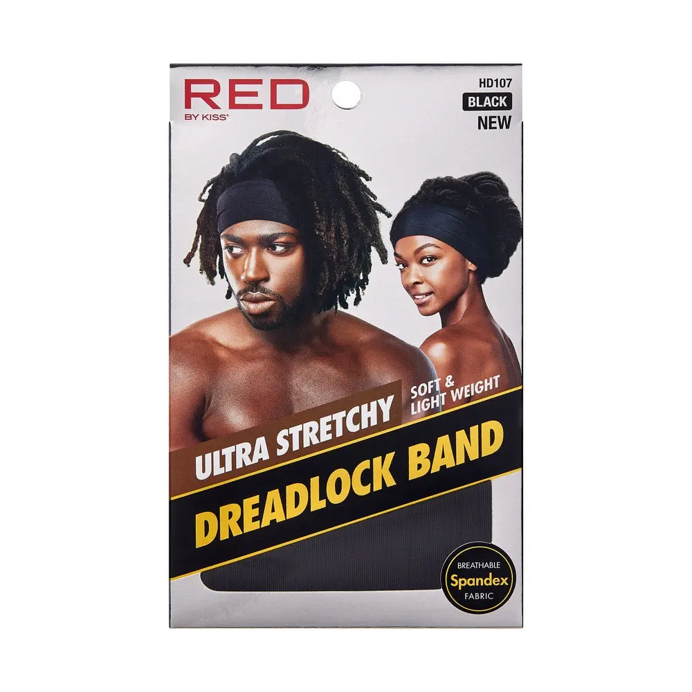 RED Silky Spandex Dreadlock Band - Black RED Silky Spandex Dreadlock Band - Black
