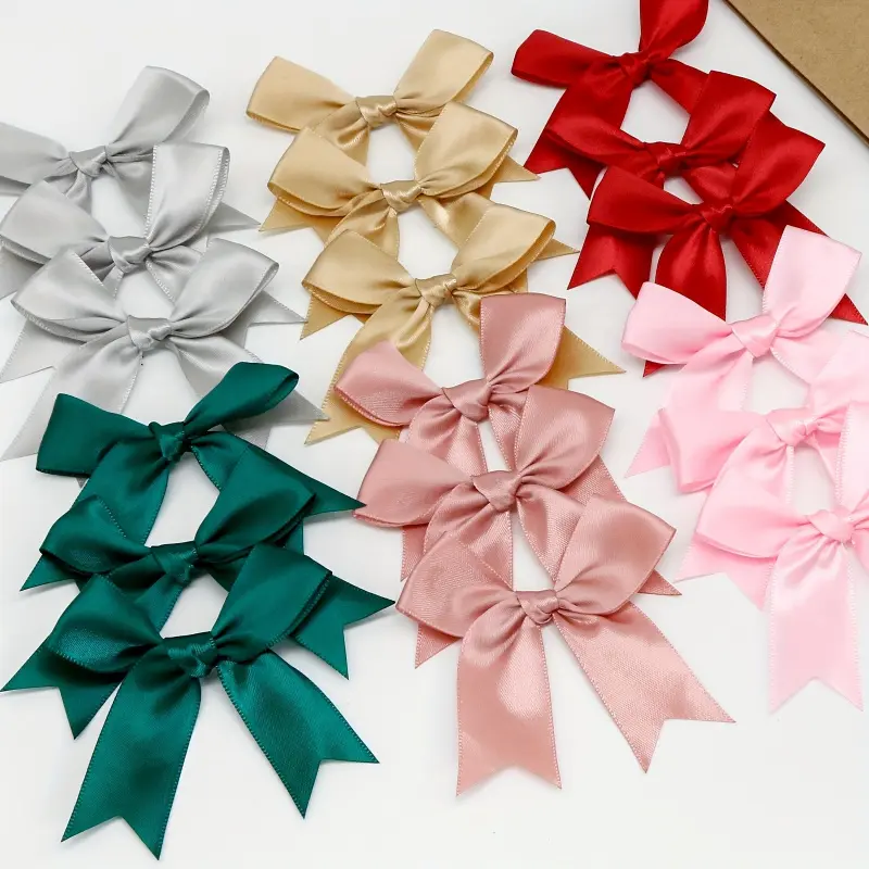 30pcs, Large Satin Ribbon Bows, Gift Bows Wedding Satin Ribbon Bows Knots Decoration Craft Bows Ties for Craft Small Bowknot for Gift Wrapping Flower Baby Shower Bow Birth DIY Party Cake Stain Decoration, Christmas, Halloween
