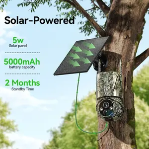 2K 4G LTE Cellular Trail Camera 8MP HD Live View No-Glow IR Night Vision SIM Card Included Smart Motion Detection Waterproof 5000mAh Battery 2 Months Standby Time