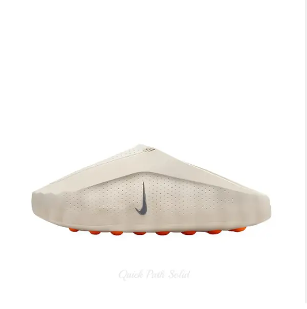 Matte Integrated Molded Rubber Clog Slides, Soft Off-White Orange Dot Contrast Low-Top With Perforated Surface, Layered Cushion Pad & High-Grip Rubber Sole, With New Shoe Box, Daily Commute Street Fashion Casual Stroll Everyday Outfits Footwear