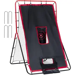 VEVOR Baseball and Softball Rebounder Net, PitchBack Baseball Pitching Net, Volleyball Pitch Return Trainer Rebound Net with Pitching Target, All Angle Fielding Rebound Net for Grounders Pop Flies