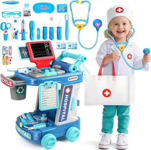 Doctor Kit for Toddlers Ages 2–5 – Kids Pretend Play Medical Set with Cart, Costume, Stethoscope & Dentist Tools | Doctor Dress Up Toy for 3 4 5 Year Old Girls – Birthday Gift Idea