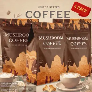 Organic Mushroom Coffee Set of 4 | Brain Boosting Coffee Alternative | Clean Focus & Energy