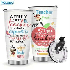 Foloda 1pc Teacher Chrismas Birthday Gift - Teacher Cups Tumbler - Teacher Stainless Steel Insulated Coffee Tumblers - Gifts for Teachers Appreciation - Teacher Mug - Gifts for Teachers from Students Worker on Teacher Day Valentine Gift 20Oz Car Cup