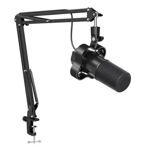 Fifine K688 Neo Wired USB/XLR Dynamic Pro Podcast Microphone - Adjustable Audio Tool for Content Creators, PC/Laptop, Mixer, Gaming with Tap Mute, Headphone Jack Monitoring, Volume Control, 5±0.25 V, USB-C End, Max. SPL: 130 dB