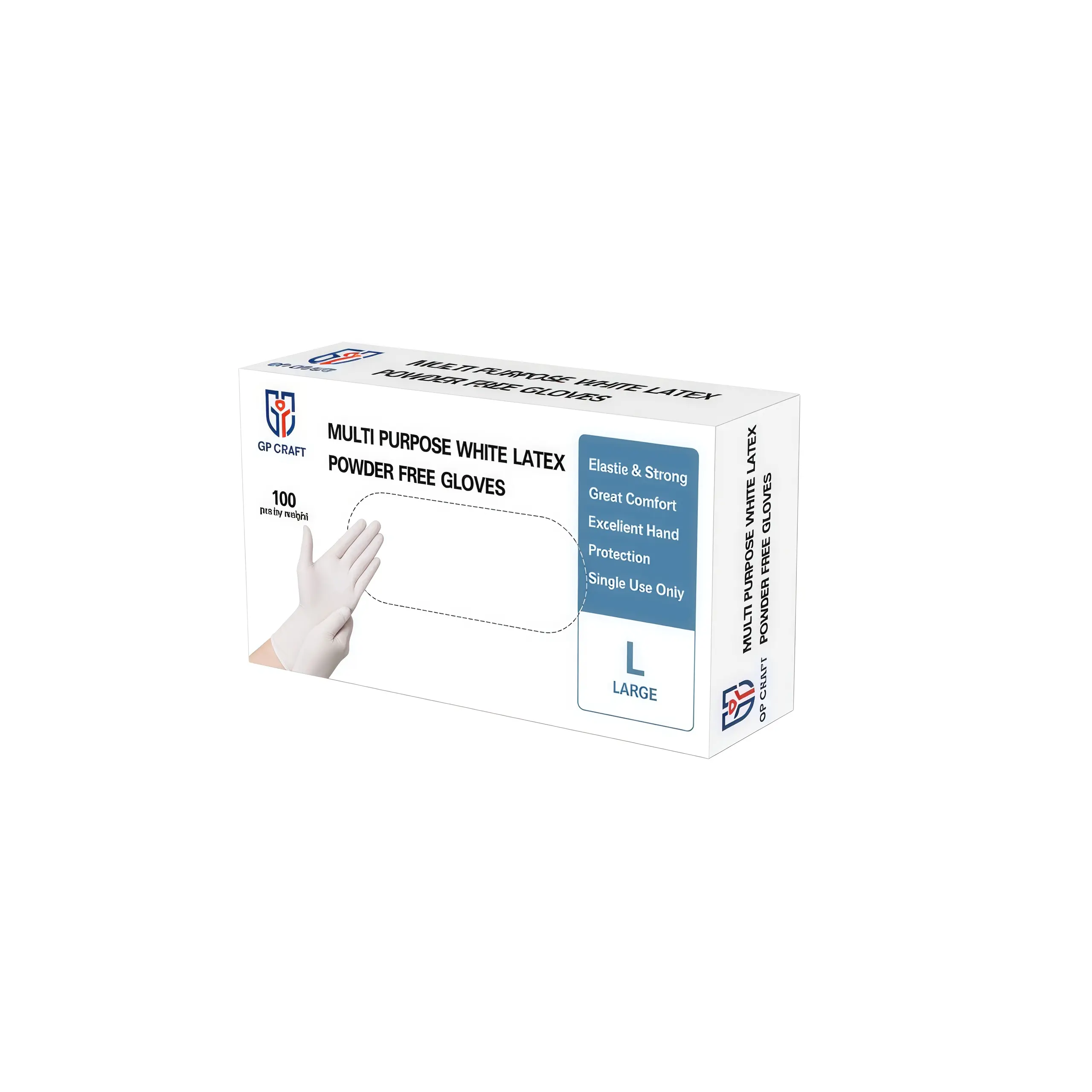 White Disposable Latex Gloves, 5mil Powder-Free Heavy-Duty Antislip Disposable Cleaning Gloves, 1-Size-Fits-All for Kitchen, Food Prep Home Care Supplies, Antislip Cleaning Gloves