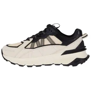 Men's Moncler Beige Leather Low-Top Lace-Up Closed Trainers - Casual Footwear, Maison Mihara Verifiable with Credentials & Global Authentication Support