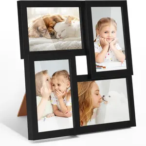 4 Link Decorative Frame Kit, 4x6 Collage Wall Frame, Display Four Photos, Home Decoration, DIY, Christmas Gift, Assembled, Three Colors Available, Collage Picture Frames, Picture Collage Frames For Wall