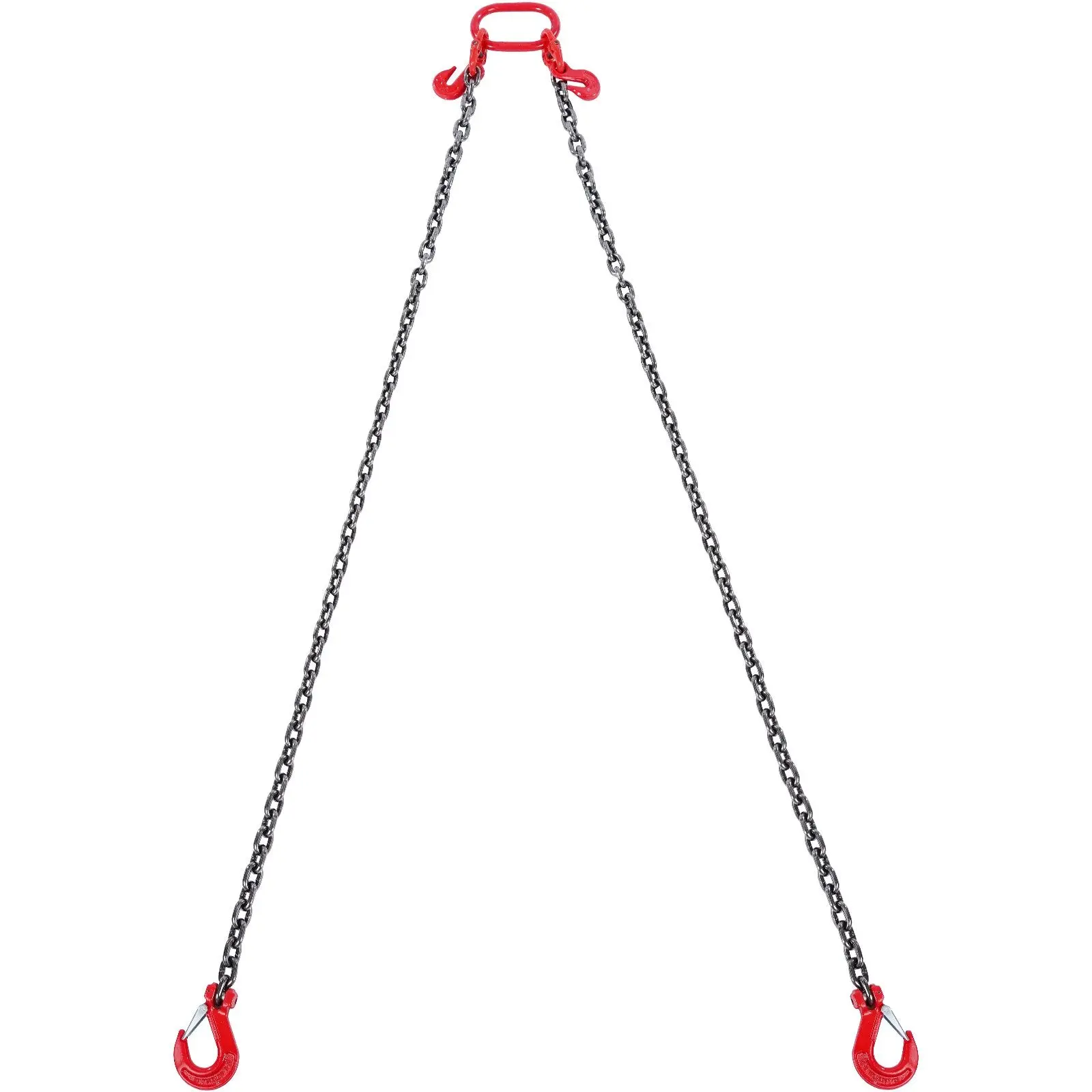 3/8' X 6' Chain Sling 2 Legs G80 Lifting Chain With Grab Hooks 11000 Lbs