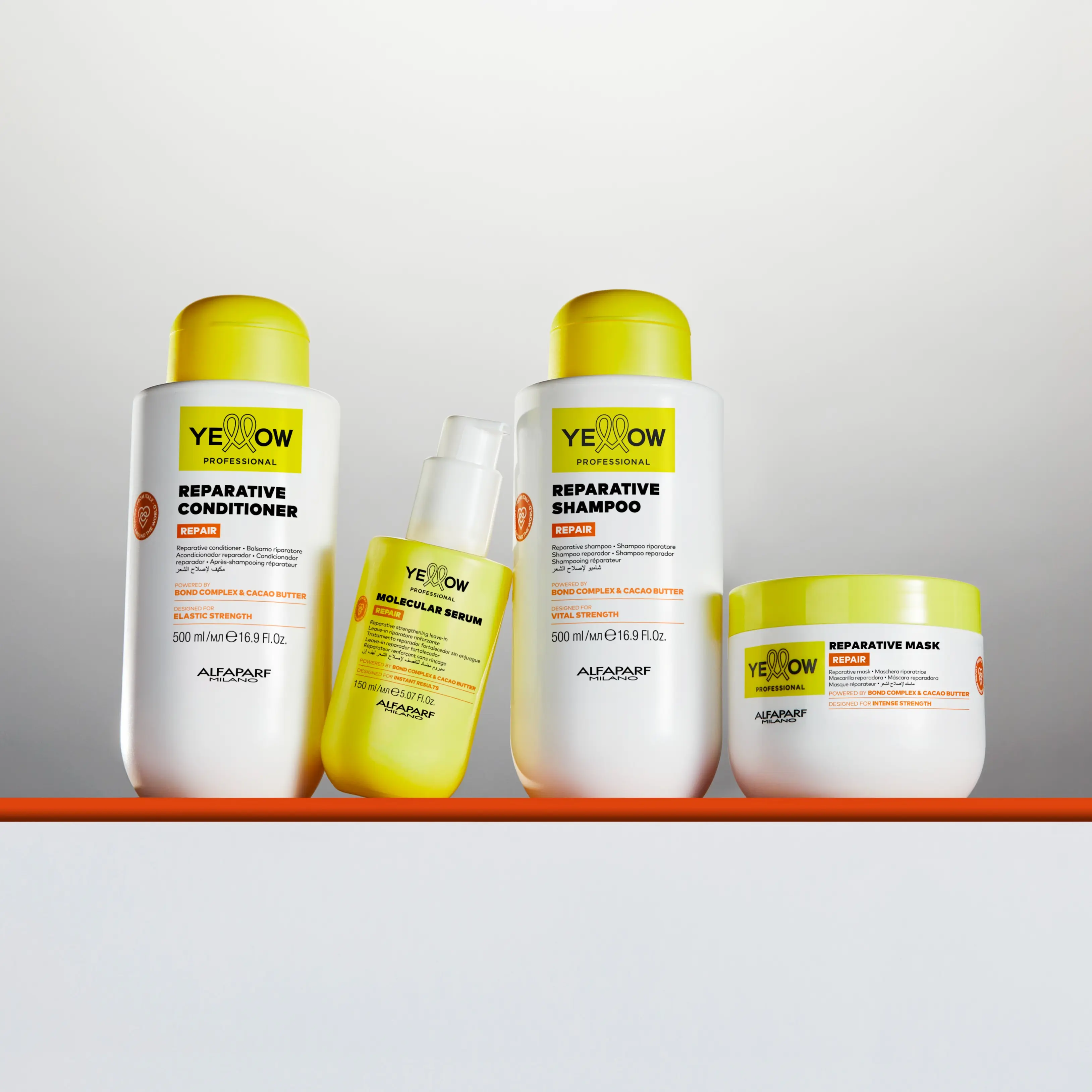 Yellow Alfaparf Milano Repair Line | shampoo - Conditioner - Hair mask - serum, Multi-Pack