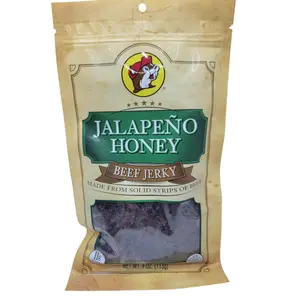 Bucee's Jalapeno Honey Beef Jerky- 4oz bag of Robust Savory Flavors, Tender Strips of Dried Protein Packed Meat Snack Food high protein