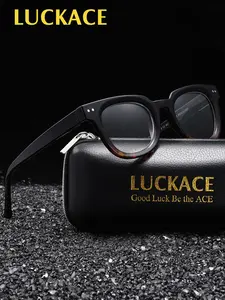 LUCKACE Campus Style Anti Blue Light Reading Glasses With Semi-circular Frame, Fashion Design, PC, Comfortable Nose Support Design, Brand Packaging, Unisex, High Quality Eyewear, Teacher's Day/Graduation Season Gift Preferred