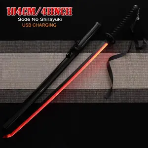 41″ LED Light Up Sode No Shirayuki Sword Katana Japanese Anime Cosplay Samurai Swords Free Knife Holder And Belt