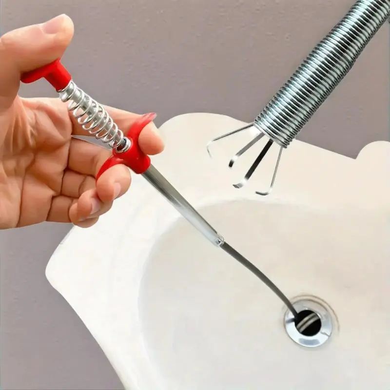 Drain Snake, Drain Clog Remover - Gutter Cleaning Tools Drain Cleaner for Toilet Sewer Shower Kitchen Bathroom Tub Clogged Drains Opener Cleaning Tool, Flexible Grabber Claw Pick Up Reacher (200cm)